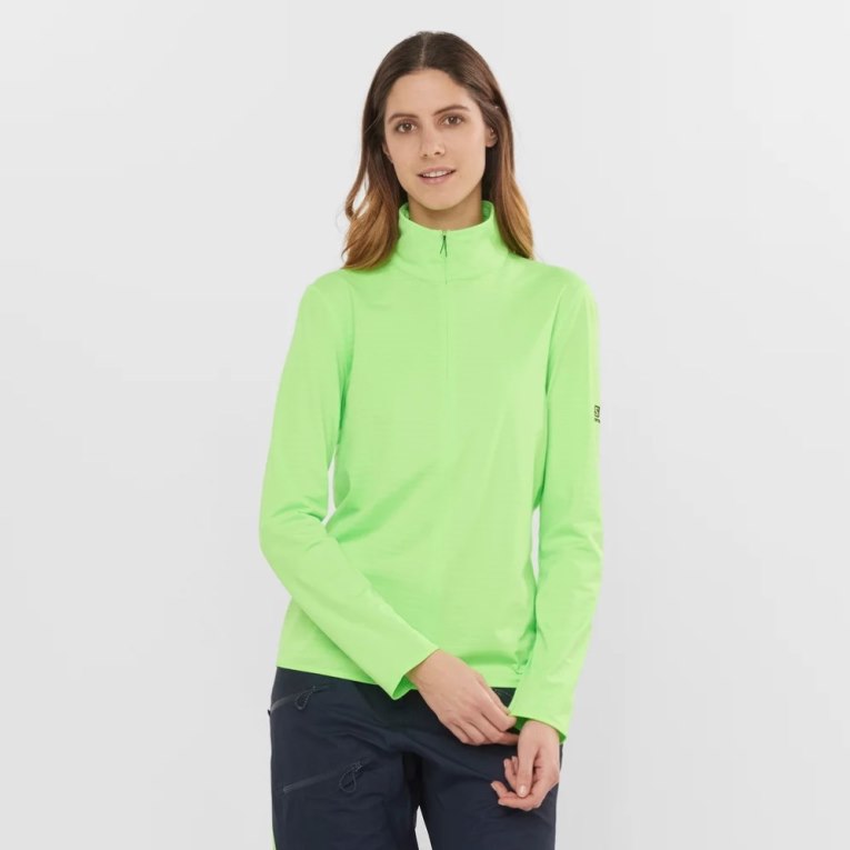 Casaco Salomon Essential Lightwarm Half Zip Feminino Verdes | PT T26035